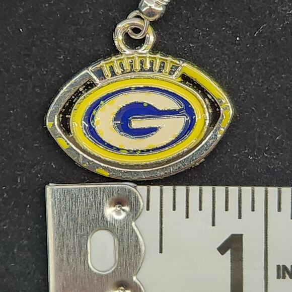NFL Green Bay Packers Football shaped dangle earrings FLAWS - READ - Picture 4 of 5